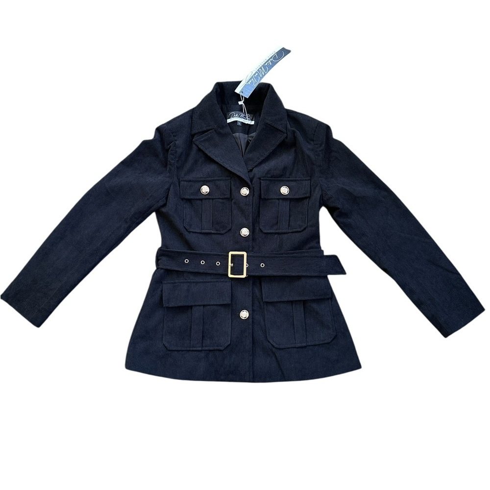 Dalia Macphee black corduroy women’s‎ blazer size L NWT